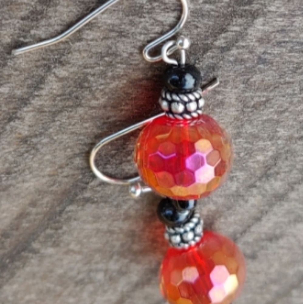 Orange and black  ,earrings